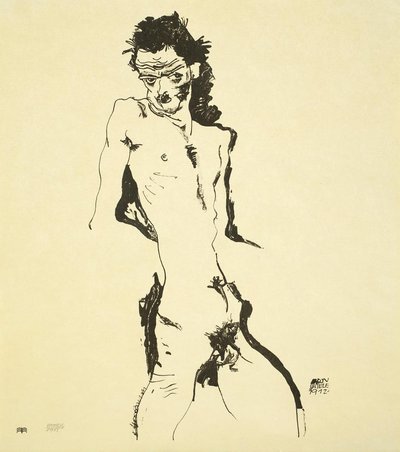 Männlicher Akt (Selbstbildnis) von Egon Schiele